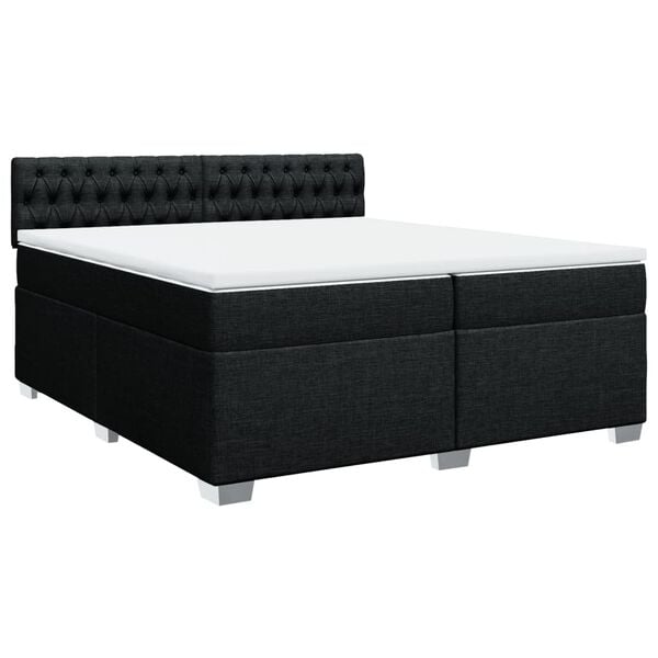 vidaXL Boxspring posteľ s matracom čierna 200x200 cm l&aacute;tka