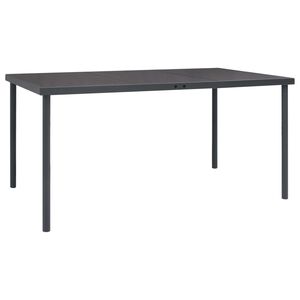 vidaXL Vonkaj&scaron;&iacute; jed&aacute;lensk&yacute; st&ocirc;l antracitov&yacute; 150x90x74 cm oceľ