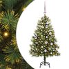 vidaXL Umel&yacute; vianočn&yacute; stromček s pni&scaron;kami Zelen&aacute; 150 cm PVC a PE a kov
