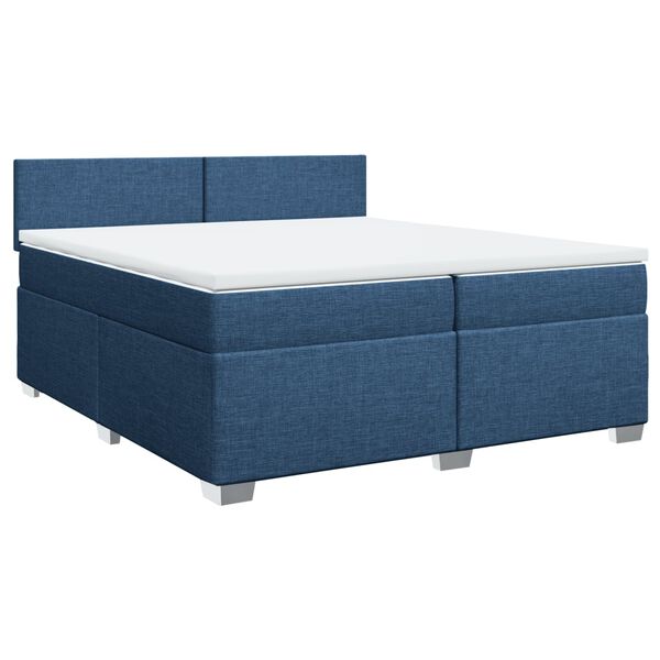 vidaXL Boxspring posteľ s matracom modr&aacute; 200x200 cm l&aacute;tka