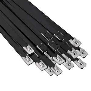 vidaXL Viazac&iacute; p&aacute;s na k&aacute;ble 25 ks 7,9 x 400 mm Čierna