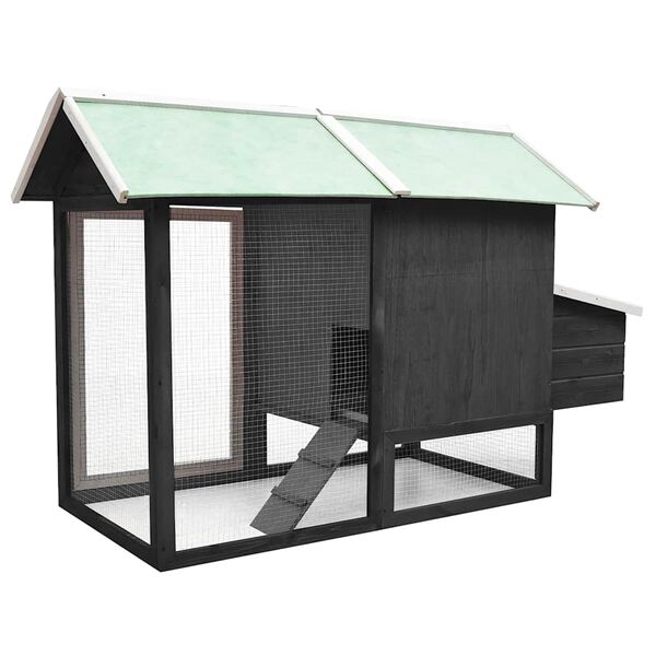 vidaXL Kurín, sivý 170x81x110 cm, borovicový a jedľový masív