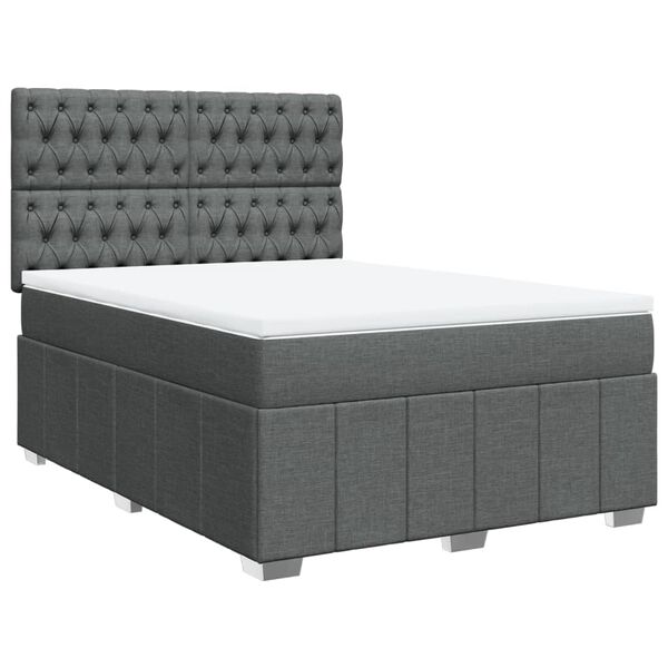 vidaXL Boxspring posteľ s matracom tmavosiv&aacute; 160x200 cm l&aacute;tka