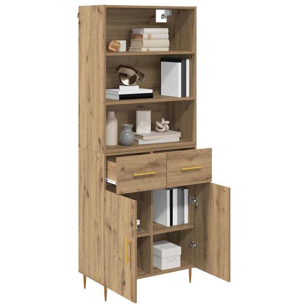 vidaXL Highboard Remeseln&yacute; dub 69,5 x 34 x 180 cm Kompozitn&eacute; drevo