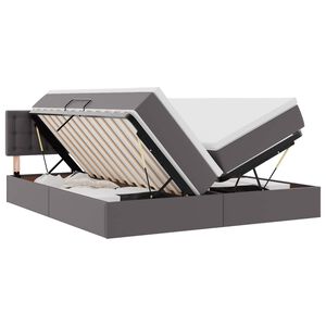 vidaXL Postel s &uacute;ložn&yacute;m prostorem a LED svetlom Siv&aacute; 180 x 200 cm