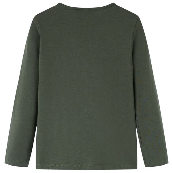 Detské tričko s dlhými rukávmi kaki 128
