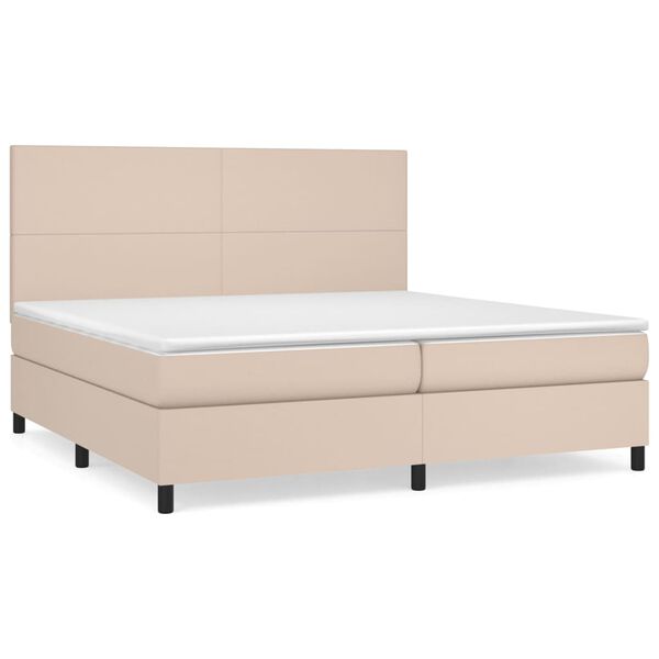 vidaXL Boxspring posteľ s matracom kapuč&iacute;nov&aacute; 200x200 cm umel&aacute; koža