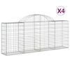 vidaXL Obl&uacute;kov&eacute; gabionov&eacute; ko&scaron;e 4 ks 200x30x80/100cm pozinkovan&eacute; železo