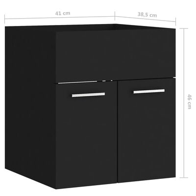 vidaXL Skrinka pod umývadlo, čierna 41x38,5x46 cm, kompozitné drevo