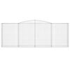 vidaXL Oblúkové gabionové koše 4 ks 400x50x140/160 cm pozink. železo