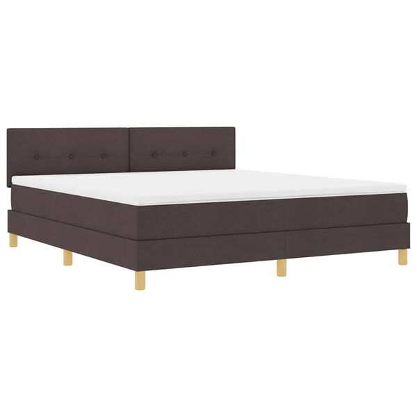 vidaXL Posteľ boxspring s matracom Tmavo hned&aacute; 180 x 200 cm l&aacute;tka