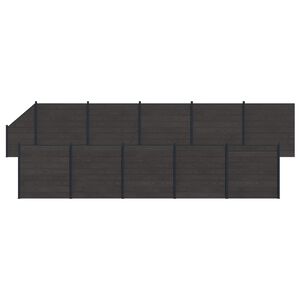 vidaXL S&uacute;prava plotov 11 pcs 1830 x 186 cm WPC a hlin&iacute;k Čierna