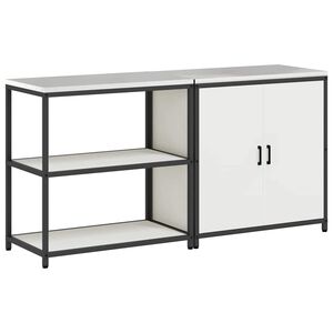 vidaXL Kuchynsk&yacute; &uacute;ložn&yacute; set 2 pcs Biela Studen&yacute; valcovan&yacute; oceľ