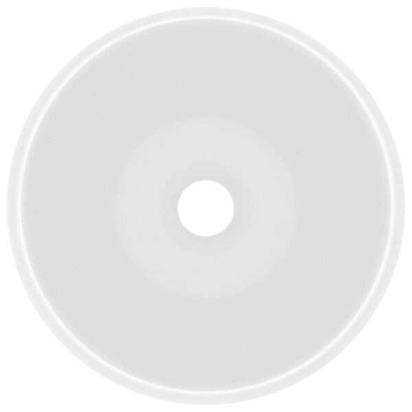 vidaXL Luxusn&eacute; um&yacute;vadlo, okr&uacute;hle, matn&eacute; biele 40x15 cm, keramika