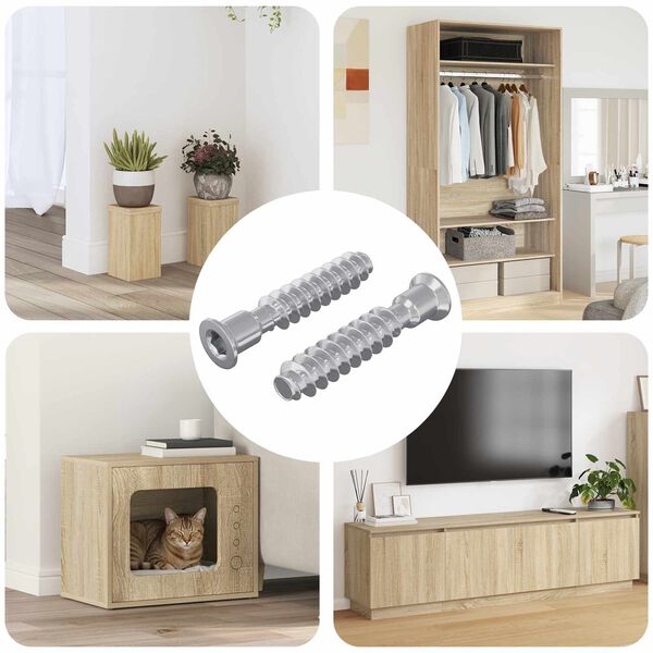 vidaXL Hlava skrutky s krytom 2 pcs Strieborn&aacute; M7 x 40 mm Oceľ