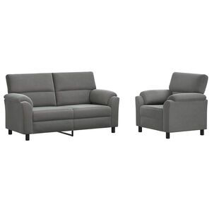 vidaXL Sada pohoviek 2 pcs Tmavosiv&aacute; Zamat