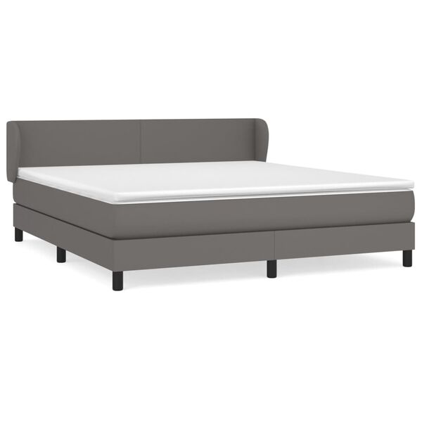 vidaXL Boxspring posteľ s matracom siv&aacute; 160x200 cm umel&aacute; koža