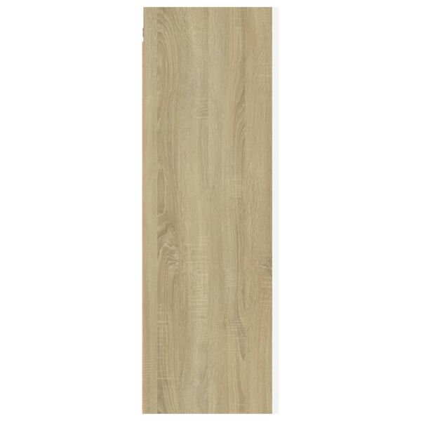 vidaXL TV skrinka, biela a dub sonoma 30,5x30x90 cm, kompozitné drevo