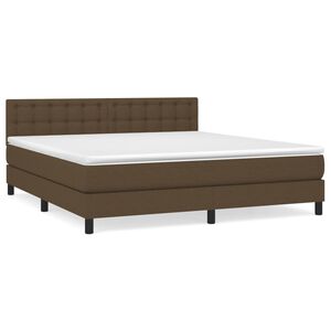 vidaXL Boxspring posteľ s matracom tmavohned&aacute; 160x200 cm l&aacute;tka