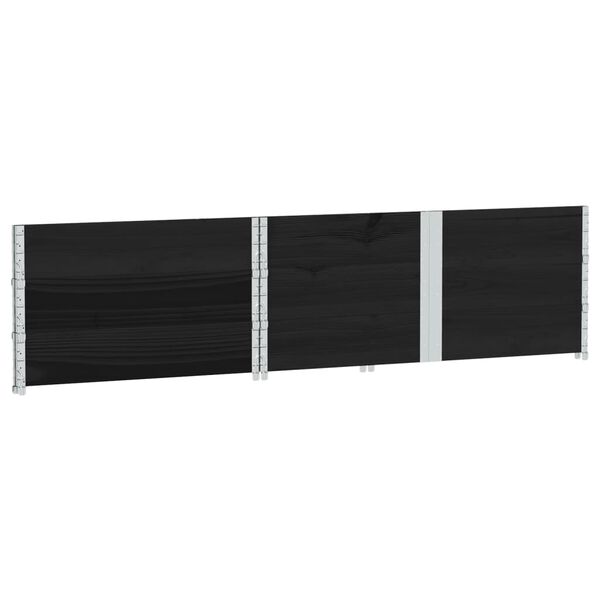 vidaXL Paletové ohrádky 3 ks čierne 100x100 cm borovicový masív