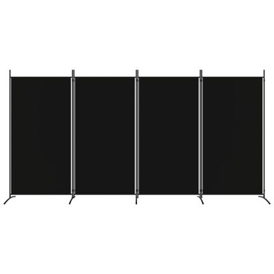 vidaXL 4-panelový paraván čierny 346x180 cm látkový