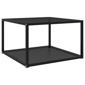 vidaXL Konferenčn&yacute; stol&iacute;k, čierny 60x60x35 cm, tvrden&eacute; sklo