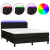 vidaXL Posteľ boxsping s matracom a LED čierna 140x200 cm l&aacute;tka