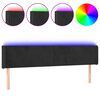 vidaXL Čelo postele s LED čierne 203x16x78/88 cm zamat