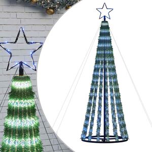 vidaXL LED vianočn&yacute; stromček 275 LED modr&eacute; 180 cm
