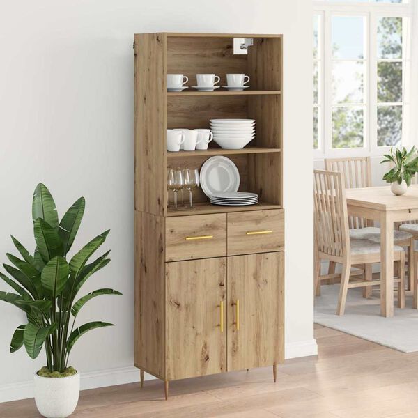 vidaXL Highboard Remeseln&yacute; dub 69,5 x 34 x 180 cm Kompozitn&eacute; drevo