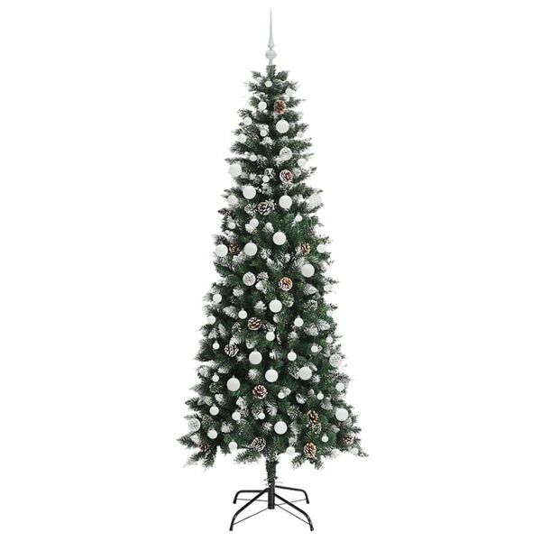 vidaXL Umelý vianočný stromček s 300 LED-i Zelená 86 x 86 x 210 cm