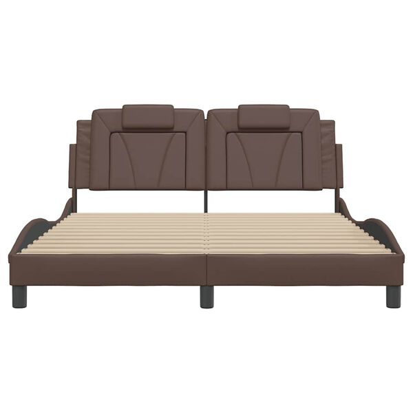 vidaXL R&aacute;m postele Viana bez matraca hned&yacute; 160x200 cm umel&aacute; koža