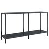 vidaXL Konzolov&yacute; stol&iacute;k čierny 140x35x75,5 cm tvrden&eacute; sklo
