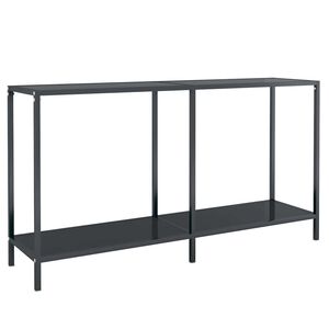 vidaXL Konzolov&yacute; stol&iacute;k čierny 140x35x75,5 cm tvrden&eacute; sklo
