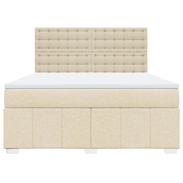 vidaXL Posteľn&yacute; r&aacute;m boxspring s matracom kr&eacute;mov&yacute; 180x200 cm l&aacute;tka