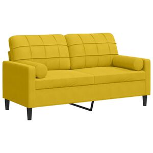 vidaXL 2-miestna pohovka s vank&uacute;&scaron;ikmi žlt&aacute; 140 cm zamat