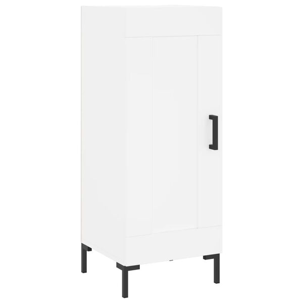 vidaXL Komoda biela 34,5x34x90 cm spracované drevo