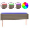 vidaXL Čelo postele s LED sivohnedé 203x16x78/88 cm látka