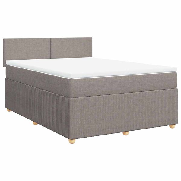 vidaXL Posteľn&yacute; r&aacute;m boxspring s matracom sivohned 140x200 cm l&aacute;tka