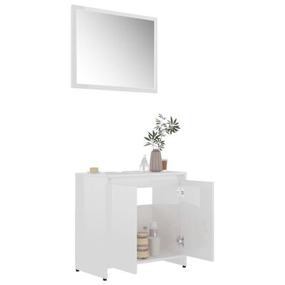 vidaXL Súprava kúpeľňového nábytku, lesklá biela, kompozitné drevo