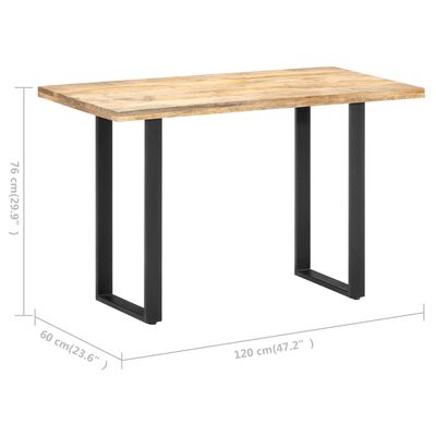 vidaXL Jedálenský stôl 120x60x76 cm, mangový masív