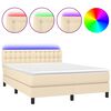 vidaXL Posteľ boxsping s matracom a LED kr&eacute;mov&aacute; 140x200 cm l&aacute;tka