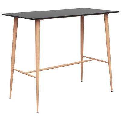 vidaXL Barový stôl, čierny 120x60x105 cm