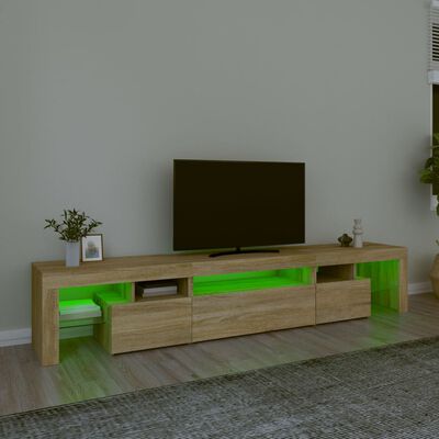 vidaXL TV skrinka s LED svetlami dub sonoma 215 x 36,5 x 40 cm