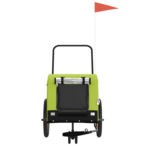 vidaXL Cyklovoz&iacute;k pre zvierat&aacute;, zeleno čierny, oxfordsk&aacute; l&aacute;tka, železo