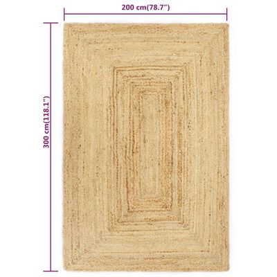 vidaXL Ručne vyrobený jutový koberec 200x300 cm