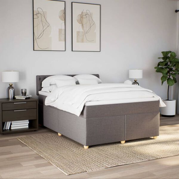 vidaXL Boxspring posteľ s matracom sivohned&yacute; 140x190 cm l&aacute;tka