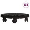 vidaXL Voz&iacute;ky na rastliny s kolieskami 3 ks priemer 30cm čierny 170 kg