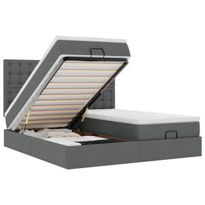 vidaXL Osmansk&yacute; r&aacute;m postele s matracmi tmavosiv&aacute; 160x200 cm l&aacute;tka