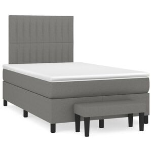 vidaXL Boxspring posteľ s matracom tmavosiv&yacute; 120x200 cm l&aacute;tka